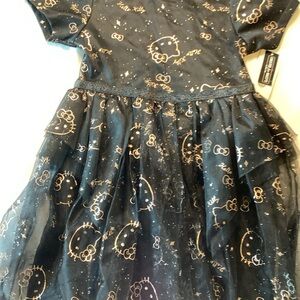 Hello Kitty Black and Gold Kids Formal Dress